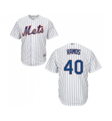 Youth New York Mets #40 Wilson Ramos Authentic White Home Cool Base Baseball Jersey