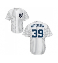 Men's New York Yankees #39 Drew Hutchison Replica White Home Baseball Jersey