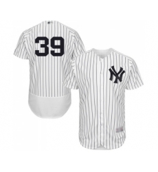 Men's New York Yankees #39 Drew Hutchison White Home Flex Base Authentic Collection Baseball Jersey