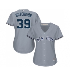 Women's New York Yankees #39 Drew Hutchison Authentic Grey Road Baseball Jersey