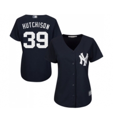 Women's New York Yankees #39 Drew Hutchison Authentic White Home Baseball Jersey
