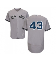 Men's New York Yankees #43 Gio Gonzalez Grey Road Flex Base Authentic Collection Baseball Jersey