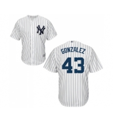 Men's New York Yankees #43 Gio Gonzalez Replica White Home Baseball Jersey