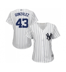 Women's New York Yankees #43 Gio Gonzalez Authentic White Home Baseball Jersey