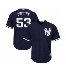 Men's New York Yankees #53 Zach Britton Replica Navy Blue Alternate Baseball Jersey