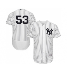 Men's New York Yankees #53 Zach Britton White Home Flex Base Authentic Collection Baseball Jersey