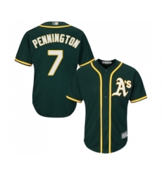 Youth Oakland Athletics #7 Cliff Pennington Replica Green Alternate 1 Cool Base Baseball Jersey