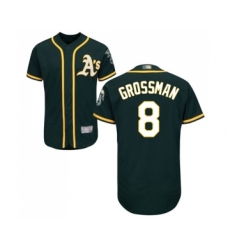 Men's Oakland Athletics #8 Robbie Grossman Green Alternate Flex Base Authentic Collection Baseball Jersey