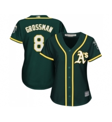 Women's Oakland Athletics #8 Robbie Grossman Replica Green Alternate 1 Cool Base Baseball Jersey