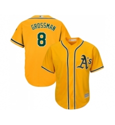 Youth Oakland Athletics #8 Robbie Grossman Replica Gold Alternate 2 Cool Base Baseball Jersey