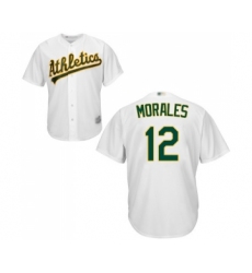 Men's Oakland Athletics #12 Kendrys Morales Replica White Home Cool Base Baseball Jersey