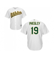 Men's Oakland Athletics #19 Josh Phegley Replica White Home Cool Base Baseball Jersey