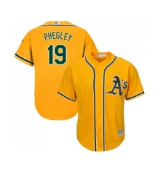 Youth Oakland Athletics #19 Josh Phegley Replica Gold Alternate 2 Cool Base Baseball Jersey