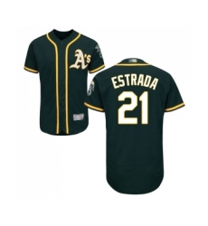 Men's Oakland Athletics #21 Marco Estrada Green Alternate Flex Base Authentic Collection Baseball Jersey