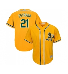 Youth Oakland Athletics #21 Marco Estrada Replica Gold Alternate 2 Cool Base Baseball Jersey