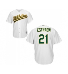 Youth Oakland Athletics #21 Marco Estrada Replica White Home Cool Base Baseball Jersey
