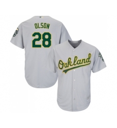 Men's Oakland Athletics #28 Matt Olson Replica Grey Road Cool Base Baseball Jersey