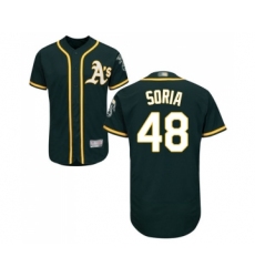 Men's Oakland Athletics #48 Joakim Soria Green Alternate Flex Base Authentic Collection Baseball Jersey