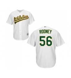 Men's Oakland Athletics #56 Fernando Rodney Replica White Home Cool Base Baseball Jersey