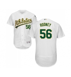 Men's Oakland Athletics #56 Fernando Rodney White Home Flex Base Authentic Collection Baseball Jersey