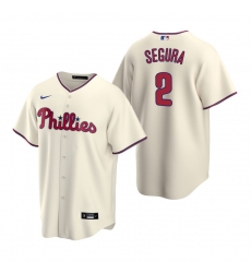 Men's Nike Philadelphia Phillies #2 Jean Segura Cream Alternate Stitched Baseball Jersey