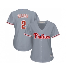 Women's Philadelphia Phillies #2 Jean Segura Replica Grey Road Cool Base Baseball Jersey