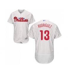Men's Philadelphia Phillies #13 Sean Rodriguez White Home Flex Base Authentic Collection Baseball Jersey