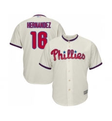 Men's Philadelphia Phillies #16 Cesar Hernandez Replica Cream Alternate Cool Base Baseball Jersey
