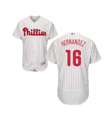 Men's Philadelphia Phillies #16 Cesar Hernandez White Home Flex Base Authentic Collection Baseball Jersey