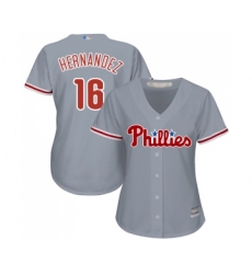 Women's Philadelphia Phillies #16 Cesar Hernandez Replica Grey Road Cool Base Baseball Jersey