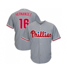 Youth Philadelphia Phillies #16 Cesar Hernandez Replica Grey Road Cool Base Baseball Jersey