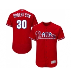 Men's Philadelphia Phillies #30 David Robertson Red Alternate Flex Base Authentic Collection Baseball Jersey