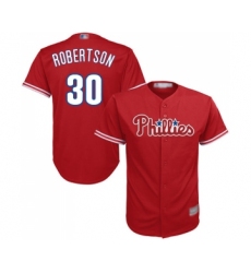 Men's Philadelphia Phillies #30 David Robertson Replica Red Alternate Cool Base Baseball Jersey