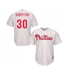 Men's Philadelphia Phillies #30 David Robertson White Home Flex Base Authentic Collection Baseball Jersey