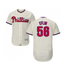 Men's Philadelphia Phillies #56 Zach Eflin Cream Alternate Flex Base Authentic Collection Baseball Jersey