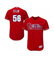 Men's Philadelphia Phillies #56 Zach Eflin Red Alternate Flex Base Authentic Collection Baseball Jersey