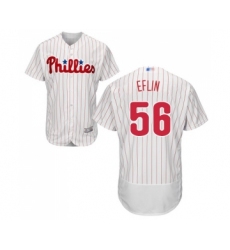 Men's Philadelphia Phillies #56 Zach Eflin White Home Flex Base Authentic Collection Baseball Jersey