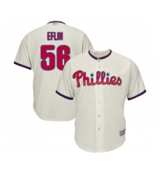Youth Philadelphia Phillies #56 Zach Eflin Replica Cream Alternate Cool Base Baseball Jersey
