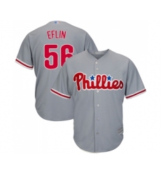 Youth Philadelphia Phillies #56 Zach Eflin Replica Grey Road Cool Base Baseball Jersey