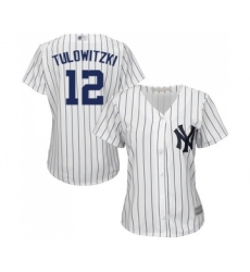 Women's New York Yankees #12 Troy Tulowitzki Authentic White Home Baseball Jersey