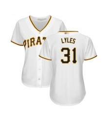 Women's Pittsburgh Pirates #31 Jordan Lyles Replica White Home Cool Base Baseball Jersey