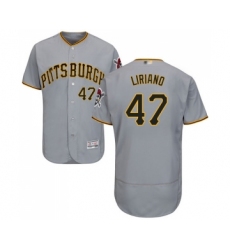 Men's Pittsburgh Pirates #47 Francisco Liriano Grey Road Flex Base Authentic Collection Baseball Jersey