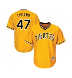 Youth Pittsburgh Pirates #47 Francisco Liriano Replica Gold Alternate Cool Base Baseball Jersey