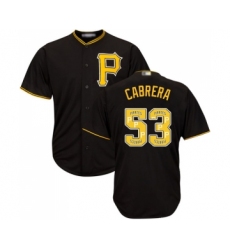 Men's Pittsburgh Pirates #53 Melky Cabrera Authentic Black Team Logo Fashion Cool Base Baseball Jersey