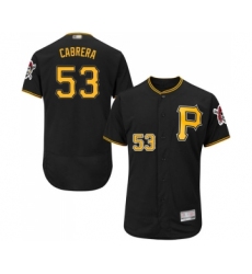 Men's Pittsburgh Pirates #53 Melky Cabrera Black Alternate Flex Base Authentic Collection Baseball Jersey