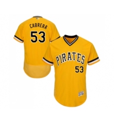 Men's Pittsburgh Pirates #53 Melky Cabrera Gold Alternate Flex Base Authentic Collection Baseball Jersey