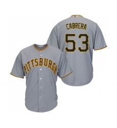 Men's Pittsburgh Pirates #53 Melky Cabrera Replica Grey Road Cool Base Baseball Jersey