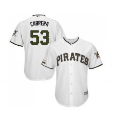 Men's Pittsburgh Pirates #53 Melky Cabrera Replica White Alternate Cool Base Baseball Jersey