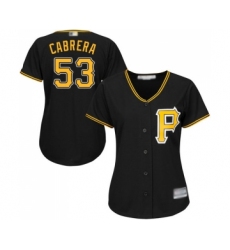 Women's Pittsburgh Pirates #53 Melky Cabrera Replica Black Alternate Cool Base Baseball Jersey
