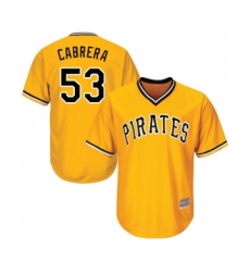 Youth Pittsburgh Pirates #53 Melky Cabrera Replica Gold Alternate Cool Base Baseball Jersey
